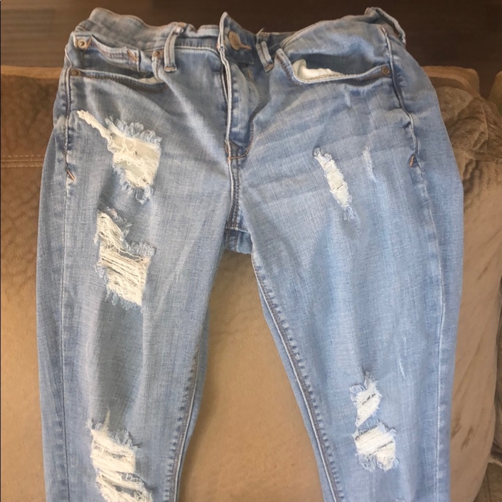 Express jeans ripped and has holes